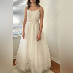 Elegant White Formal Kids Dress